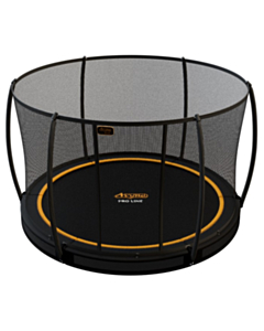 Avyna InGround trampoline met zwarte rand en veiligheidsnet