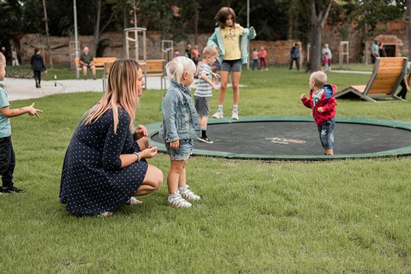 flat to the ground trampoline